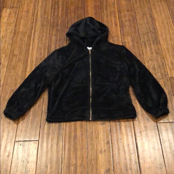 Hooded Fleece Jacket Black - Picture 4 of 5